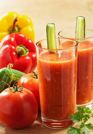 Healthy drink, vegetable juice, studio shotの写真素材