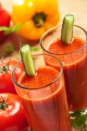 Healthy drink, vegetable juice, studio shotの写真素材