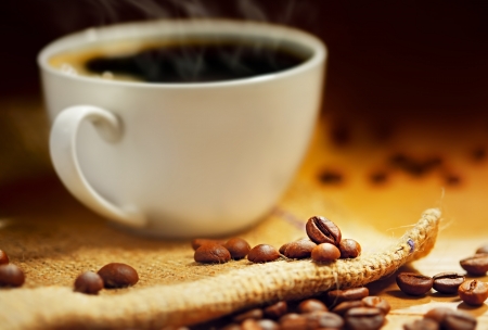 Coffee cup and beansの写真素材