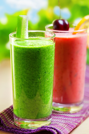 Summer drink, smoothie shakes, outdoorの写真素材