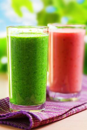 Summer drink, smoothie shakes, outdoorの写真素材