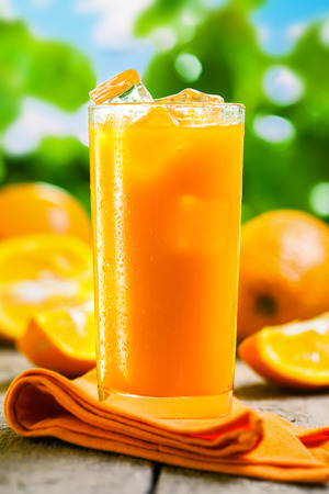 Orange juice, fresh cold drinkの写真素材