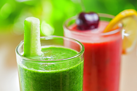 Summer drink, smoothie shakes, outdoorの写真素材