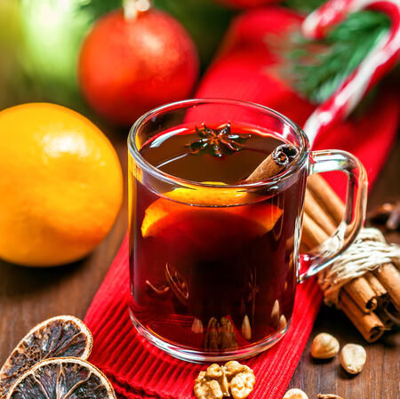 Mulled wine, Christmas drinkの写真素材