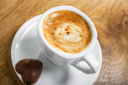 Coffee with candy heartの写真素材