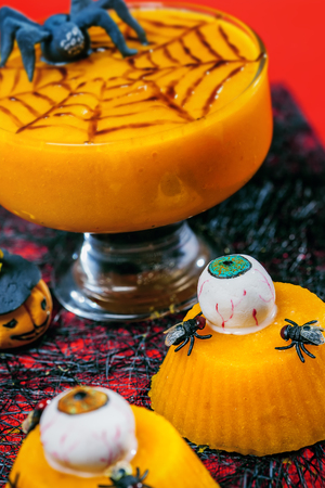 Halloween sweets, pumpkin dessertの写真素材