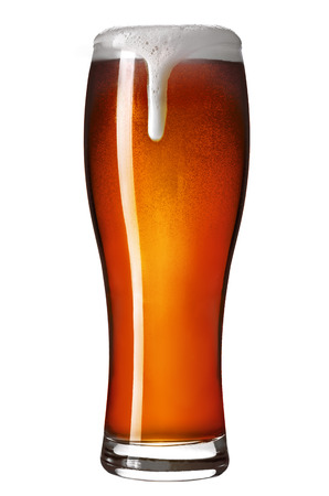 Pint of craft india pale ale beer isolated on white background.の写真素材