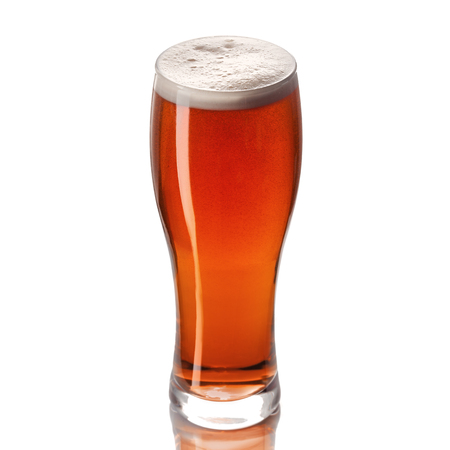 Glass of classic india pale ale  beer isolated on white background.の写真素材