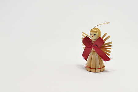 Christmas straw angel figurineの写真素材