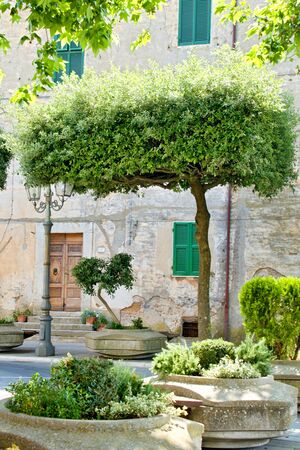 Photo shows a general view of the Tuscany city of Pitigliano.の写真素材
