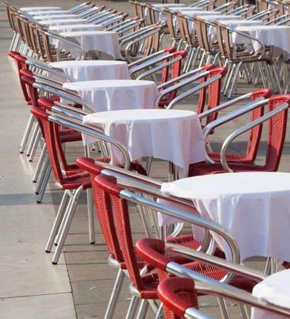 a empty coffe on the Marcus Place in veniceの写真素材
