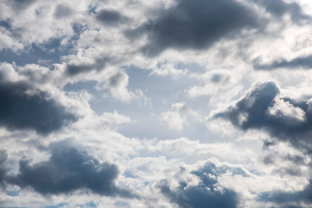Spring cloudy sky, the space in the center of the image