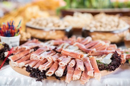 Banquet table in a restaurant, wedding in Ukraine, setの写真素材
