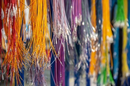 Bunch of sliced wires with pins, manufacturing.の写真素材