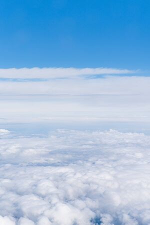 Heaven. Beautiful sky above the clouds. Background of cloudy sky.の写真素材