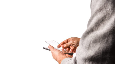 Process of removing broken tempered glass screen protector from smartphone. Services for gluing and...