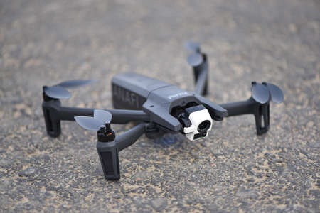 10 April 2022 - Krakow, Poland: Drone Parrot ANAFI Thermal ready to fly.のeditorial素材