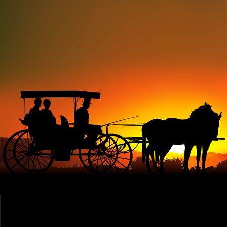 Carriage Silhouette Aの写真素材
