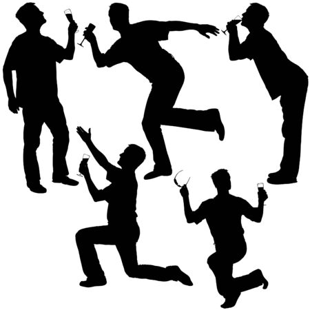 Silhouettes - Drinking Man のイラスト素材
