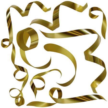 Golden confetti B - Highly detailed vector illustrationのイラスト素材
