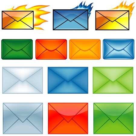 Email Symbols - colored illustration as vectorのイラスト素材