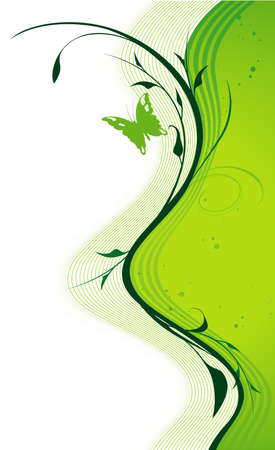 Green Floral backgroundのイラスト素材