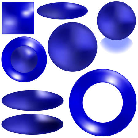 Blue-Ocean Buttons - source illustrations for web page as vectorのイラスト素材