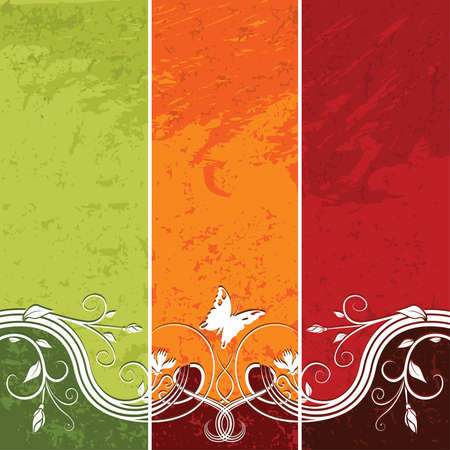 Floral and Stained Background - illustration as vectorのイラスト素材