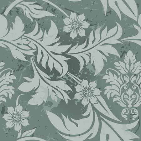 Gray Floral Pattern - decorative floral pattern as vectorのイラスト素材