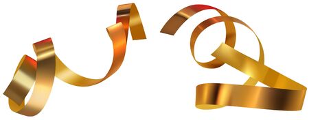 Gold Confetti 01 - decoration object as isolated vector illustrationのイラスト素材