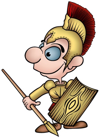 Roman Soldier - colored cartoon illustration as vectorのイラスト素材