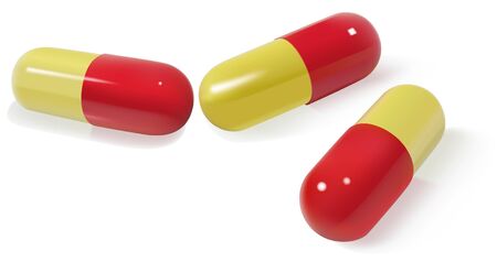 Pills - Colored capsule illustration as vectorのイラスト素材