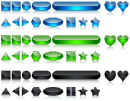 Shine Buttons Set - colored illustrationのイラスト素材