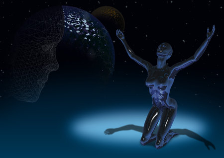 Millennium - Futuristic Abstract Background, Bitmap Illustrationの写真素材