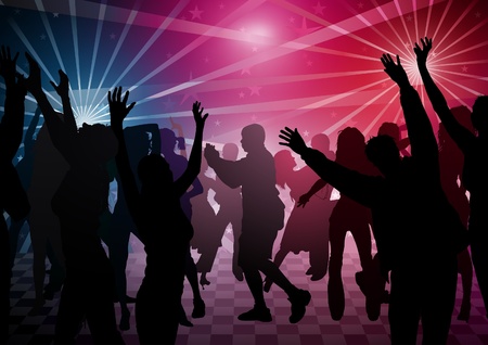 Disco Dance - colored background illustrationのイラスト素材