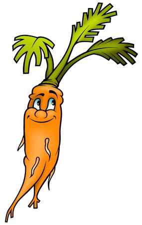 Carrot - colored cartoon illustration, vectorのイラスト素材