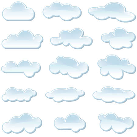 Cloud Icons - Colored Illustrationのイラスト素材