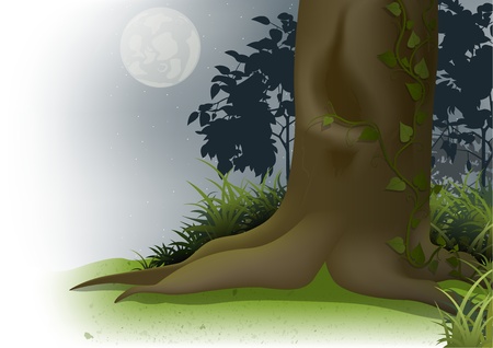 Night Scene - Cartoon Background Illustrationのイラスト素材