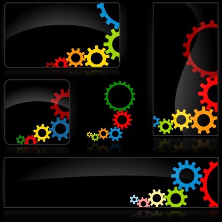 Cogwheel Black Bannerのイラスト素材