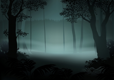 Dark Forest - Cartoon Illustrationのイラスト素材