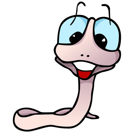 Smiling Worm - Cartoon Illustrationのイラスト素材