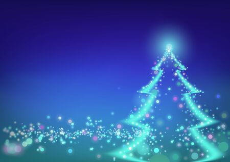 Glowing Christmas Tree - Xmas Background Illustrationのイラスト素材