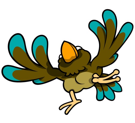Flying Bird - Colored Cartoon Illustration, Vectorのイラスト素材