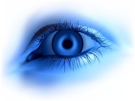Blue Human Eye - Colored Illustration.のイラスト素材