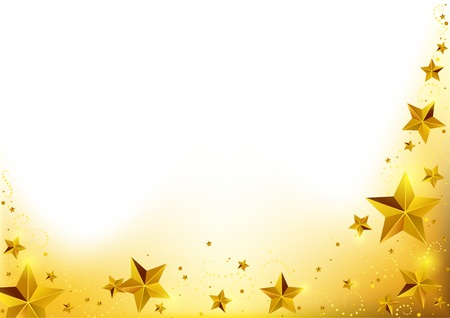 Christmas Gold Starry Background - Abstract Xmas Illustration, Vectorのイラスト素材