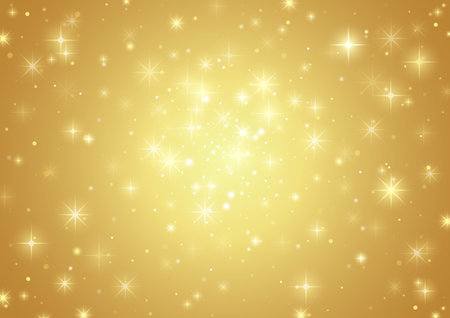 Gold Background With Stars - Holiday Pattern, Vector Illustrationのイラスト素材
