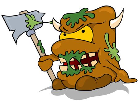 Garbage Monster - Colored Cartoon Illustration, Vectorのイラスト素材