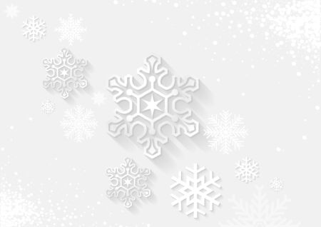 White Christmas Greeting with Snowflakes - Background Illustration, Vectorのイラスト素材