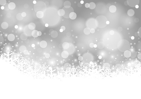 White Xmas Blurry Background and Snowing - Abstract Illustration, Vectorのイラスト素材