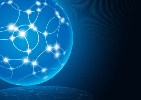 Abstract Internet Mesh - Blue Background Illustration, Vectorのイラスト素材